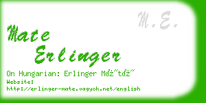 mate erlinger business card